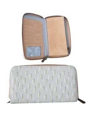 Thirty‑One Zippered Clutch Wallet Grey/confetti pattern Credit card Organizer